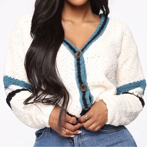 Fashion Nova White Textured Preppy Sweater